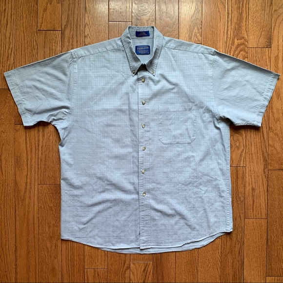 Pendleton Blue Short-Sleeve Truman Button Down Shirt, Large, 100% cotton - Picture 4 of 16